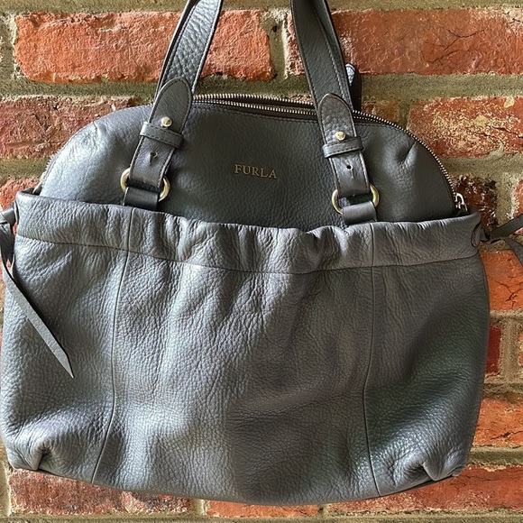 FURLA grey leather satchel - Picture 3 of 4